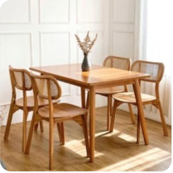 Ropan Rattan Set Small Dining Chair